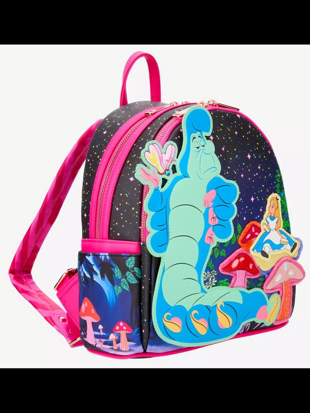 New NWT Alice In Wonderland And Catepillar Loungefly Disney Backpack
